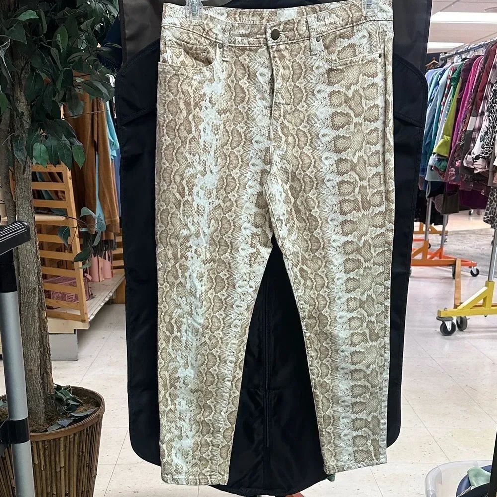 Elegant Snake Print Women's Skinny Pants